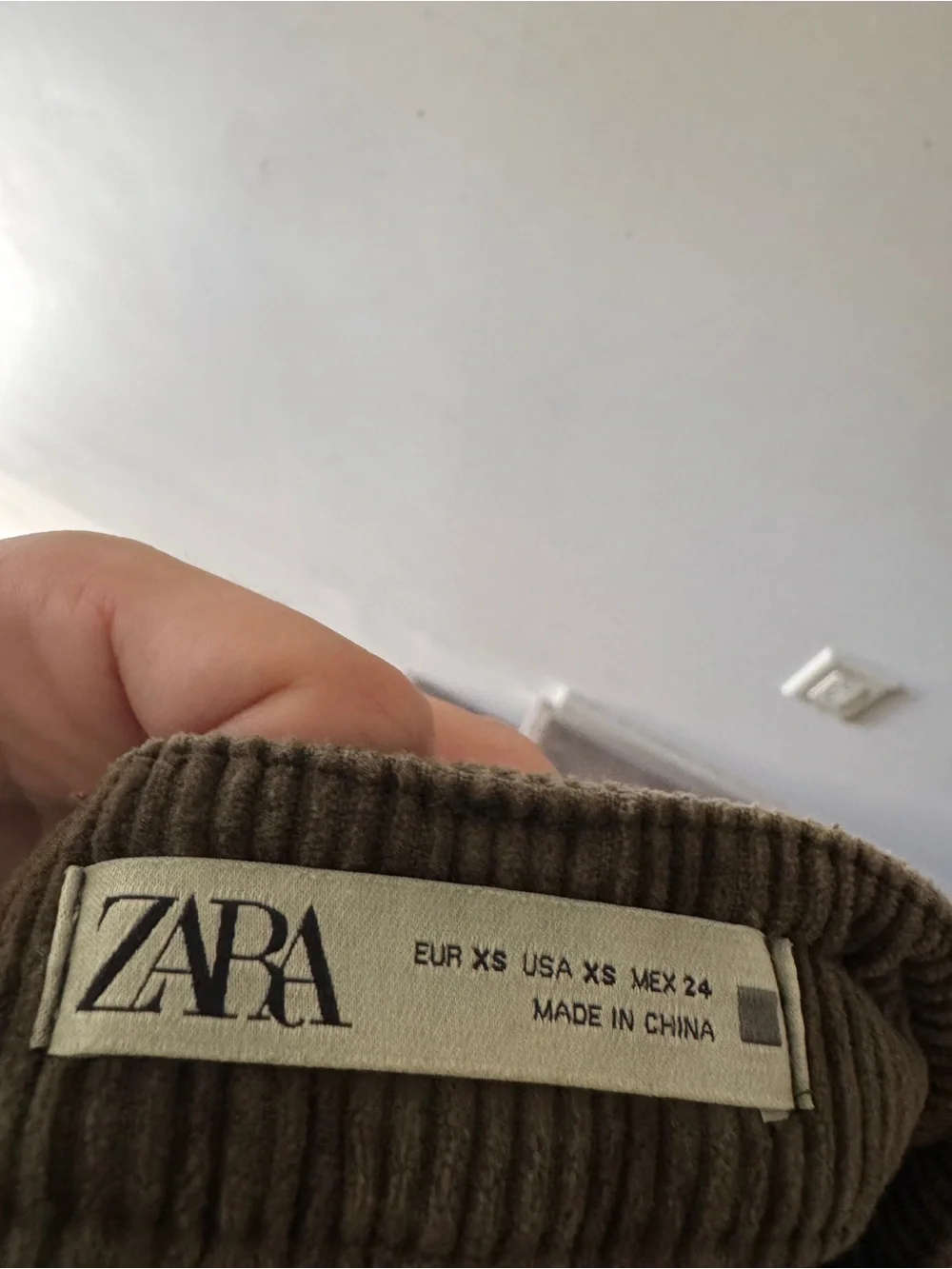 Zara Olive Green Corduroy Skort‎